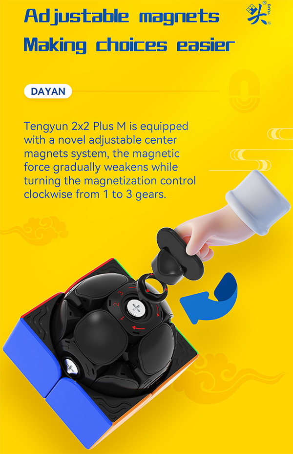 DaYan TengYun 2x2 Plus M Speed Cube Stickerless